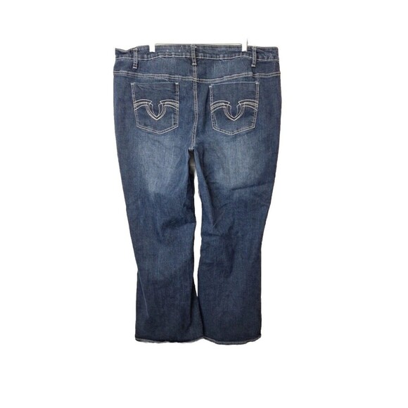 Cato Woman 22W Distressed Destroyed Jeans Pockets Logo Stretch Straight Leg Blue - Picture 2 of 11